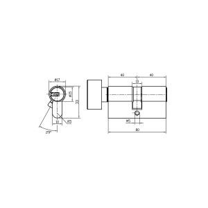 Изображение Цилиндровый механизм DOORLOCK V 2200Z N серия Variant, никелированный, 40x40мм, ключ/поворотная кнопка, 5 ключей для дверной системы - Изображение 2