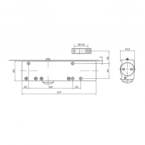 Чертёж дверного доводчика DOORLOCK DL200N BC DC EN2-5 - серебро